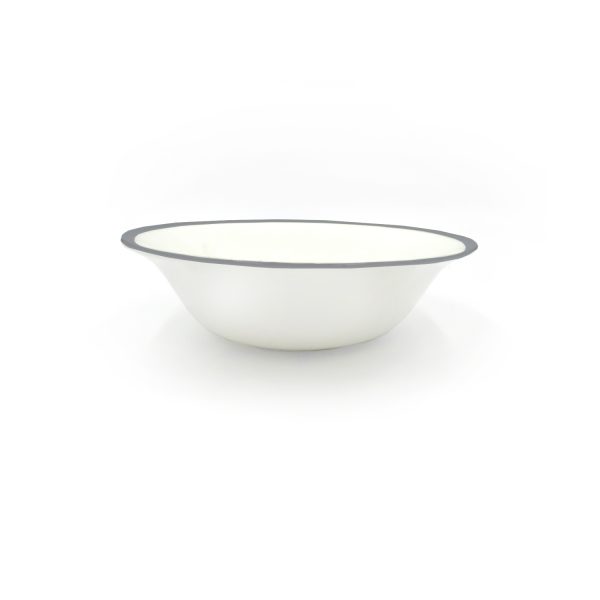 single cereal bowl grey side