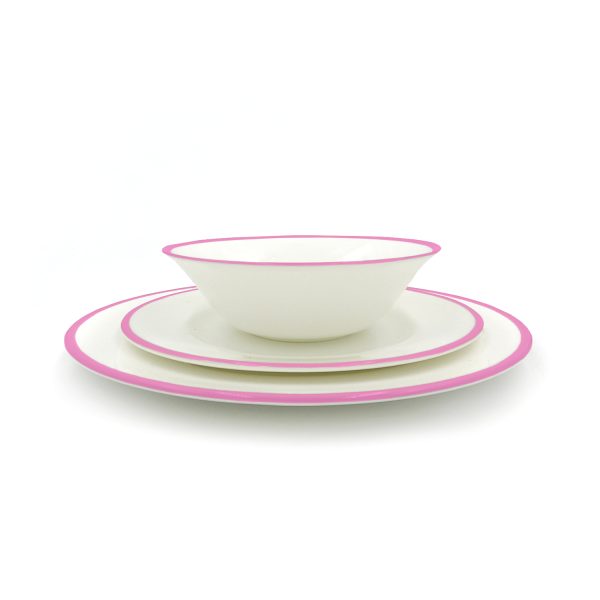 stacked plates bowl side pink